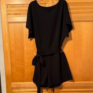 Elegant Black Romper with Belt